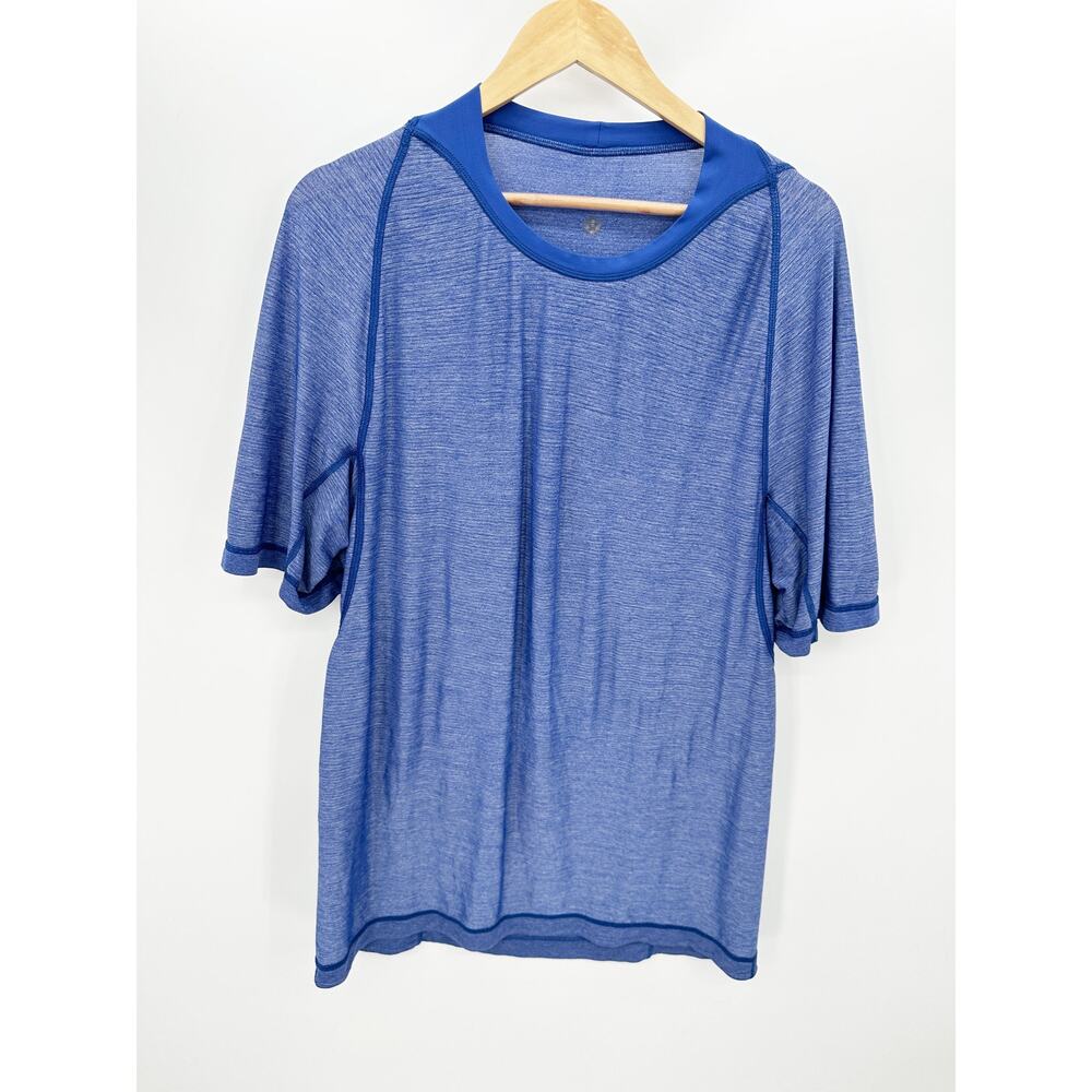 Lululemon Blue Precision Athletic Yoga Gym T-Shirt Silverescent Men's Size XL